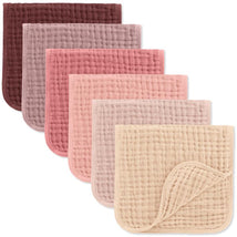 Comfy Cubs - 6Pk Muslin Burp Cloths Multi Girl Image 1