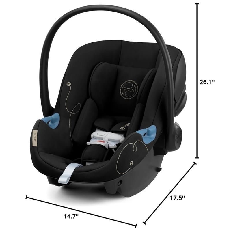 Cybex - Aton G Infant Car Seat with Linear Side-Impact Protection Sensorsafe, Moon Black Image 2