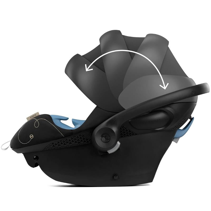 Cybex - Aton G Infant Car Seat with Linear Side-Impact Protection Sensorsafe, Moon Black Image 4