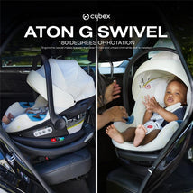 Cybex Aton G Swivel Infant Car Seat with 180-Degree Rotate, Linear Side-Impact Protection, 11-Position Headrest, SensorSafe & Safelock Base, Ocean  Image 2