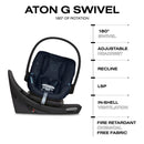 Cybex Aton G Swivel Infant Car Seat with 180-Degree Rotate, Linear Side-Impact Protection, 11-Position Headrest, SensorSafe & Safelock Base, Ocean  Image 5