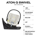 Cybex - Aton G Swivel Infant Car Seat with 180-Degree Rotate, Moon Black Image 8