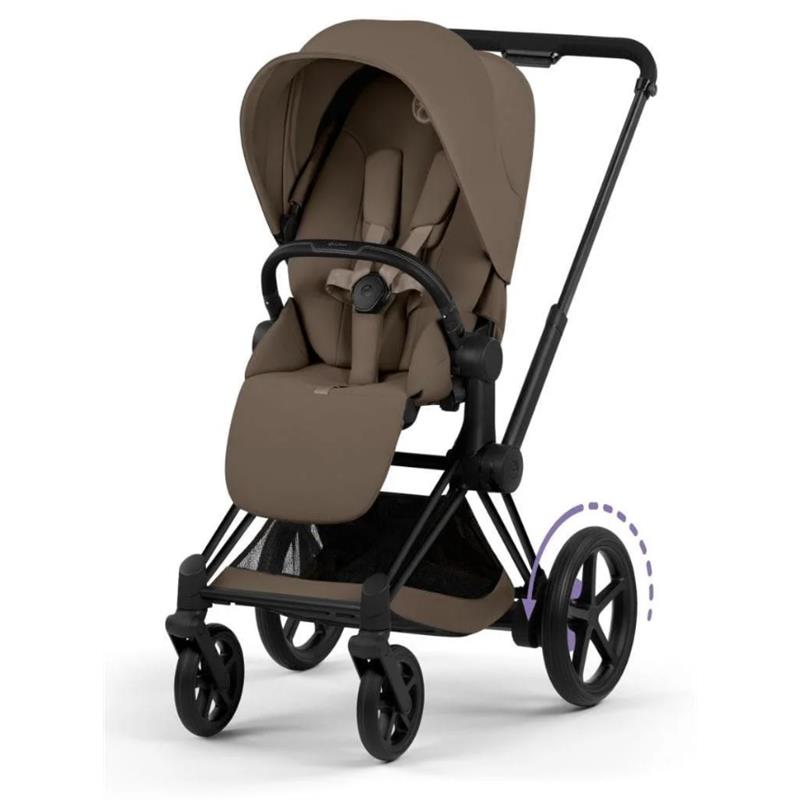 Cybex E Priam Stroller Matte Black Frame Coconut Brown Lux Seat cybex-e-priam-stroller-matte-black-frame-coconut-brown-lux-seat