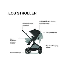 Cybex - Eos 5-In-1 Travel System Stroller Silver Frame + Aton G Swivel Infant Car Seat With Sensorsafe, Moon Black Image 2