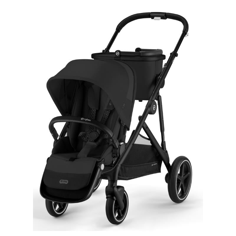 representante cybex brasil Cybex - Carrinho de passeio simples a duplo Gazelle S 2, moldura preta/preto lua