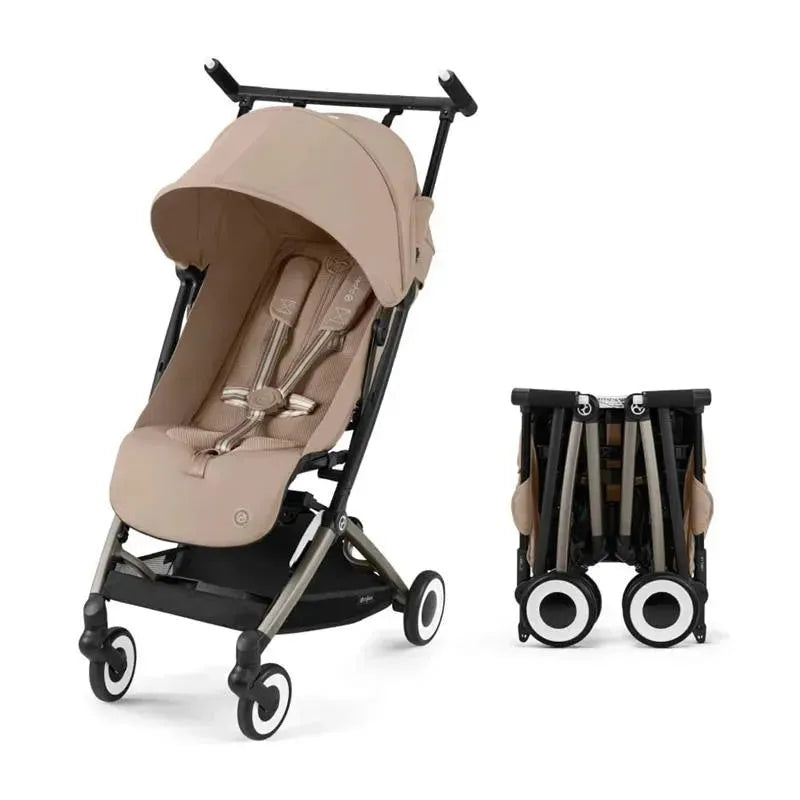 carrinho de bebe cybex Cybex - Libelle Leve Carrinho de Bebê de Viagem com Dobra Ultra Compacta para Transporte, Bege Amêndoa