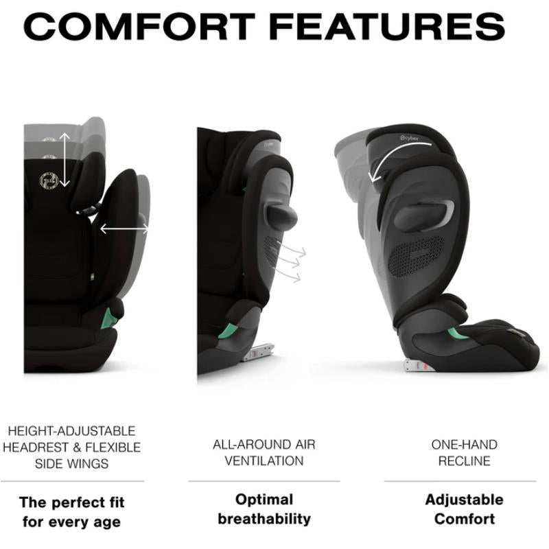 Cybex - Solution G2 Folding Travel High-Back Booster, Moon Black Image 3