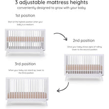 Dadada - Baby Soho 3-in-1 Convertible Wooden Crib to Toddler Bed, White Image 2