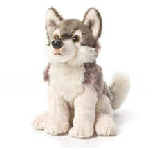 DEMDACO - Little Silver Grey Wolf Children's Plush Beanbag Stuffed Animal Toy Image 1