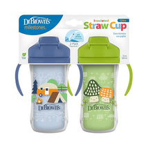 Dr. Brown 10 Oz Insulated Straw Cup, Blue/Green, Outdoor, 2Pk Image 1