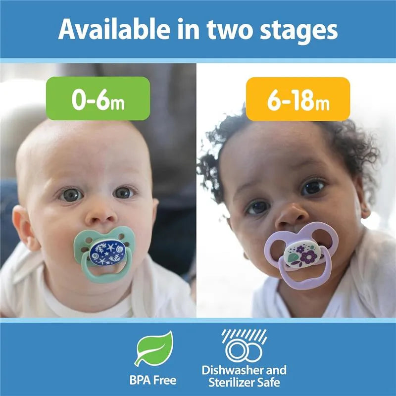 Dr. Brown's Advantage Pacifiers, Stage 1, Glow In The Dark, Coral Ocean, 2-Pack Image 6