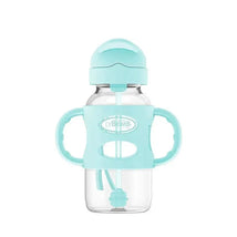 Dr. Brown's - Wide-Neck Sippy Straw Bottles W/ Silicone Handles, Green Image 1