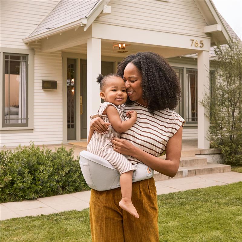 Ergobaby - Ergonomic Baby Carrier Hip Seat with Storage, Pearl Grey Image 3