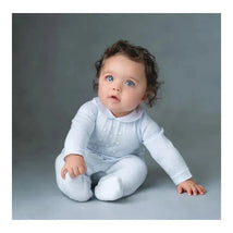 Feltman Brothers Velour Dot Knit Romper With Hat Blue Image 2