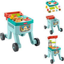 Fisher Price - Baby Learning Toy Laugh & Learn 4-in-1 Snack Cart Walker with 14 Pieces for Toddler Image 1