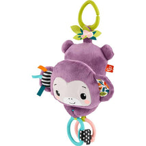 Fisher Price - Baby Stroller Toy Sing & Go Purple Monkey Musical Sensory Plush Image 1