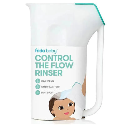 Fridababy Control The Flow Rinser features a soft spout and a playful design for easy rinsing during bath time.