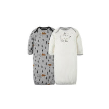 Gerber - 2 Pk Gown Boy Bear, 0/6M Image 1