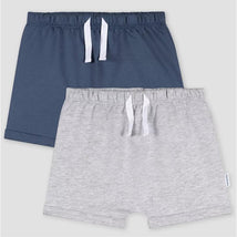 Gerber 2Pk Baby Boy Shorts Grey/Blue, 3/6M Image 1