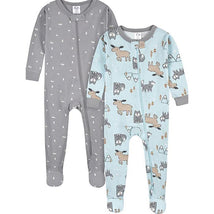 Gerber - 2Pk Sleep 'N Play Snap Front, Green/Frogs Image 1