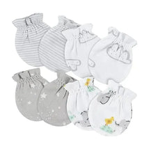 Gerber - 4Pk Baby Animals Mitten Neutral, 0/3M Image 1