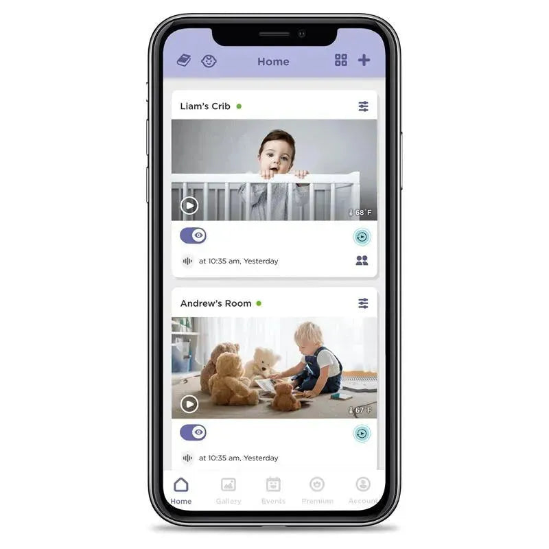 Hubble - Wi-Fi Nursery Pal Deluxe Twin 5 Smart Hd Baby Monitor With Touch Screen Viewer & Portable Twin Cameras Image 5