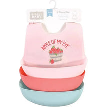 Hudson Baby - 3Pk Baby Silicone Bibs One Size Apple Of My Eye Image 2