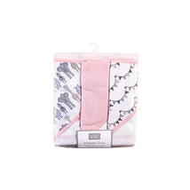 Hudson Baby - 3Pk Pink Safari Baby Cotton Rich Hooded Towels Image 3