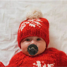 Huggalugs - Snowflake Red Beanie Hat For Baby & Kids Image 1