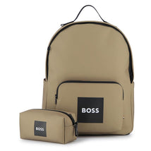 Hugo Boss Baby - Backpack + Pencil Case In Polyester Canvas Dark Stone Image 1