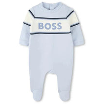 Hugo Boss Baby - Boy Footie & Bib Set, Light Blue Image 1