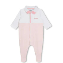 Hugo Boss Baby - Polo Footie Girl, White And Light Pink Image 1