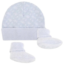 Hugo Boss - Geometric Intarsia Hat & Slippers Set, Pale Blue Image 1