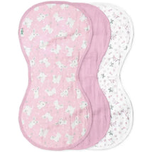 Iplay - 3 Pk Muslin Burp Cloths Made From Organic Cotton, Pink Bunny Image 1