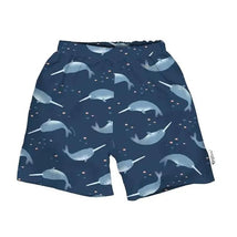 Iplay - Eco Swim Trunks With Built-In Swim Diaper, Navy Narwhal Image 1