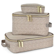 Itzy Ritzy - 3Pk Packing Cubes, Taupe Image 1