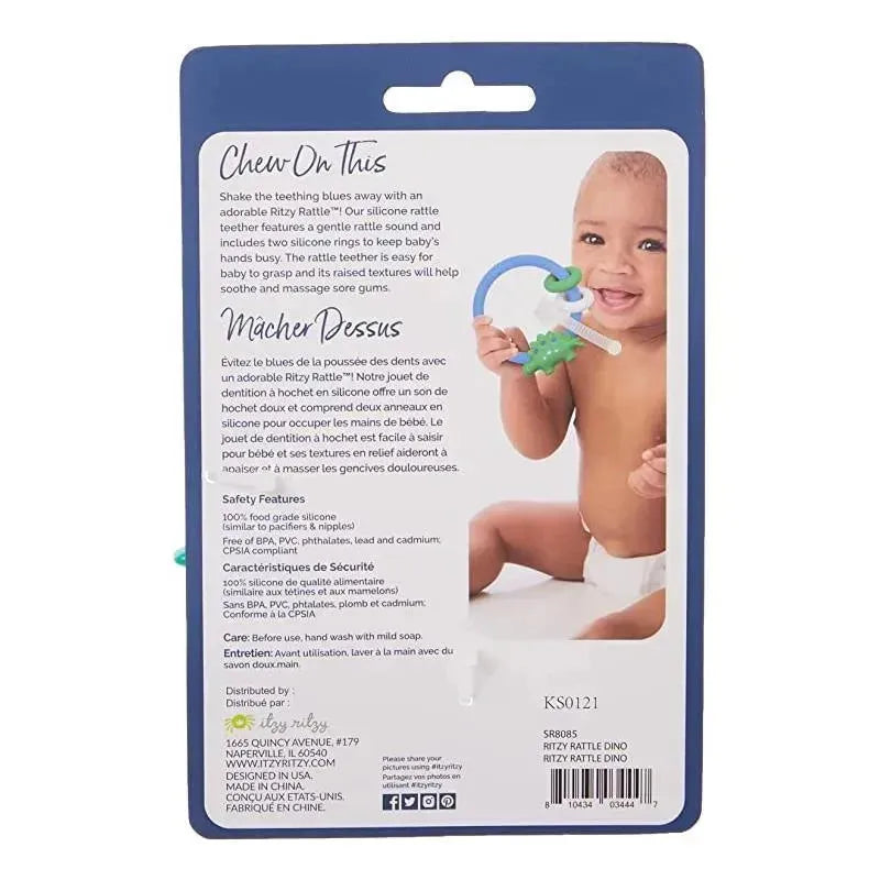Itzy Ritzy - Dinosaur Rattle With Teething Ring Image 5