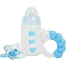 JC Toys - Blue Baby Doll Bottle, Rattle & Pacifier Set, Ages 2+ Image 1