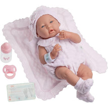 JC Toys La Newborn Real Girl Baby Doll Pink Knit Outfit & Accessories Image 1