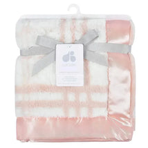 Just Born - Pink Plush Plaid Baby Blanket Image 2