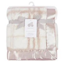 Just Born - Tan Plush Plaid Baby Blanket Image 2