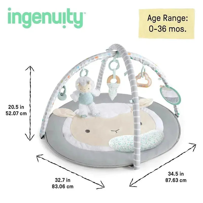 Ingenuity - Sheppy’s Spot Ultra Plush Baby Activity Gym & Tummy Time Mat Image 3