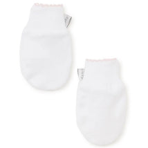 Kissy Kissy - Baby Boy Dots Print Mittens, White/Pink Image 1