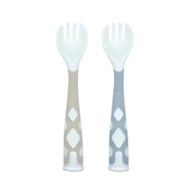 Kushies Baby - Silibend Forks, 2pack, Sand / Blue Image 1