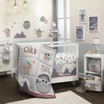 Lambs & Ivy - 3Pk Star Wars The Child Baby Yoda Baby Crib Bedding Set Image 1