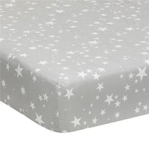 Lambs & Ivy - Milky Way Fitted 100% Cotton Star Crib Sheet, Grey Image 1