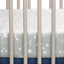 Lambs & Ivy - Milky Way Fitted 100% Cotton Star Crib Sheet, Grey Image 2