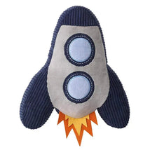 Lambs & Ivy Milky Way Rocket Ship Nursery Throw Pillow Plush, Blue/Grey Image 1