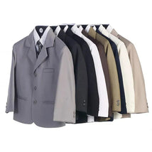 Lito - Boy's 3 Button 5 Piece Suit With Shirt, Vest, And Tie (Light Gray) Image 3
