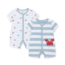 Little Me - 2Pk Baby Boy Crab Cotton Rompers Image 1